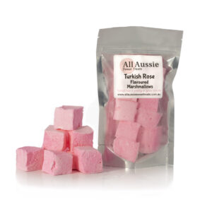 turkish rose marshmallow product image showing pack and product